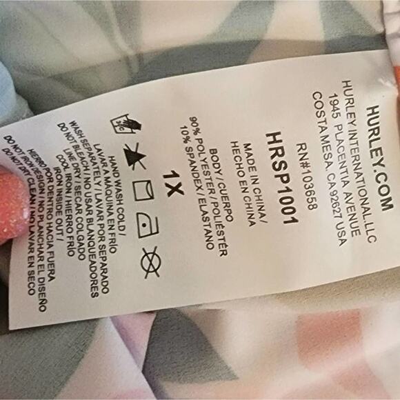 Hurley floral active athletic workout swim shorts women's plus size 1X 2X 3X New - Picture 5 of 7